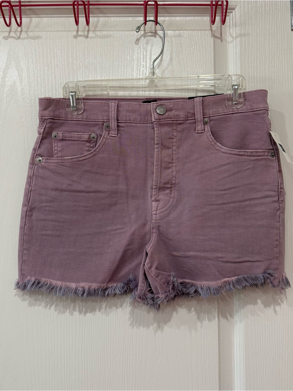 Gap High Rise Frayed Hem Denim Shorts